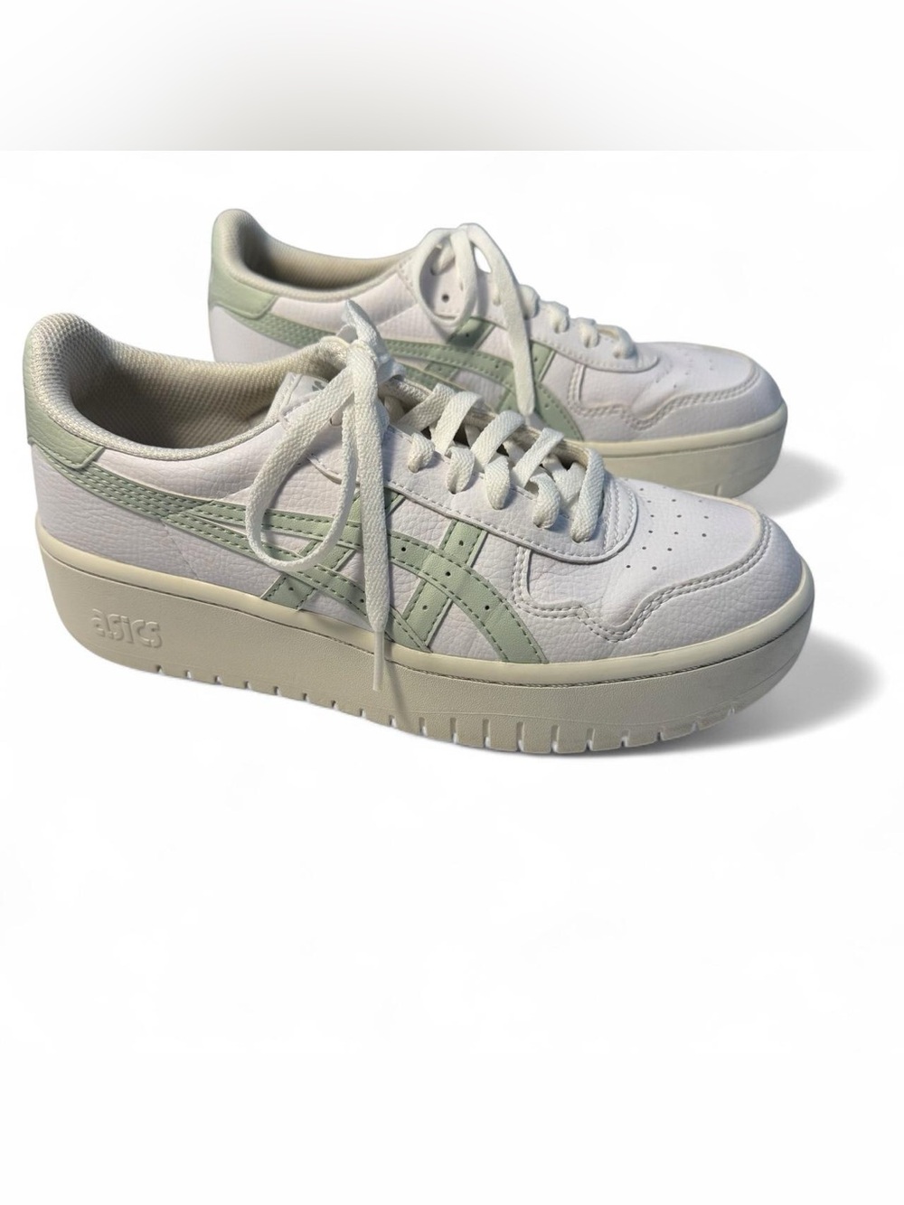 ASICS Women’s JAPAN S PF Platform Sneakers White Sage Green Size 9 F961223 Retro